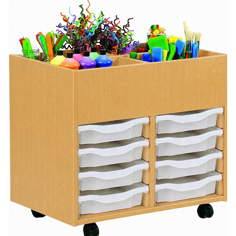 Biblio Classic 4 Bay Kinderbox Storage with 8 Single Trays - School Furniture