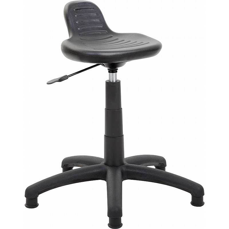PolyTek Industrial Work Stool supplied with Wheels and Glides - Office Chairs
