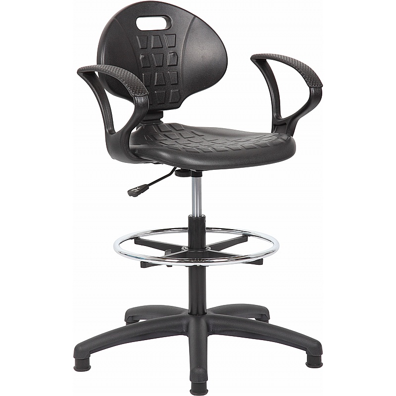 ProLab Industrial Poly Draughtsmans Chair with Arms - Office Chairs
