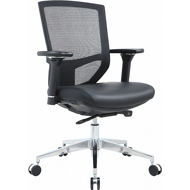 Eve 24/7 Ergonomic Mesh & Leather Task Chair - Office Chairs