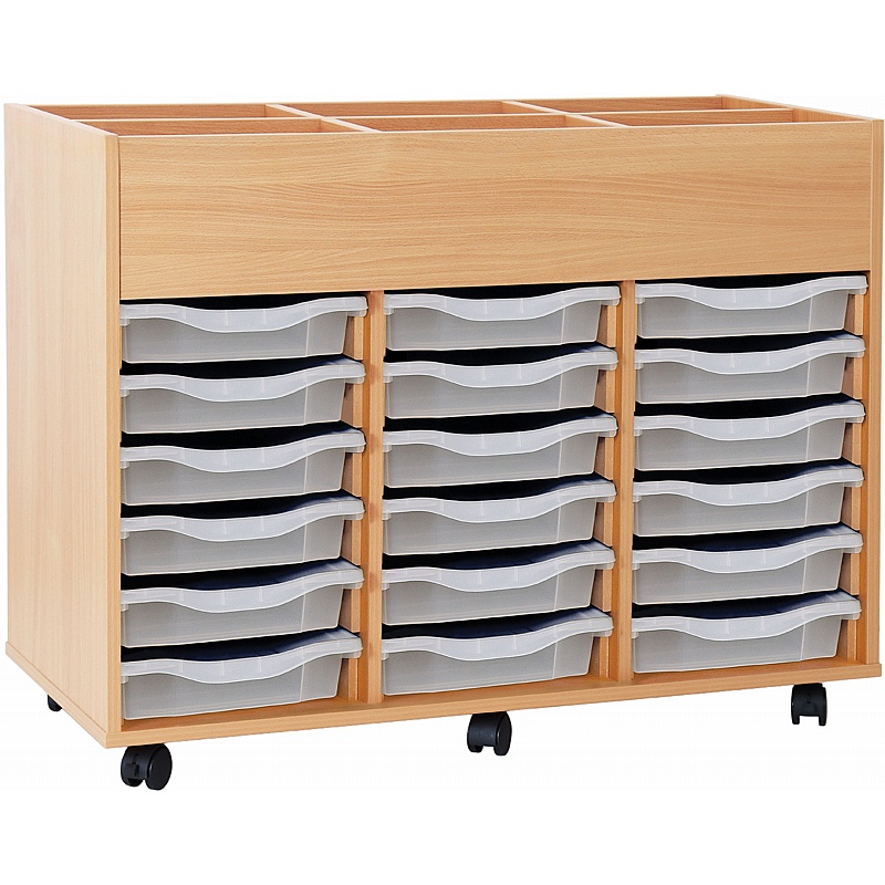 Biblio Classic 6 Bay Kinderbox Storage with 18 Single Trays - School Furniture