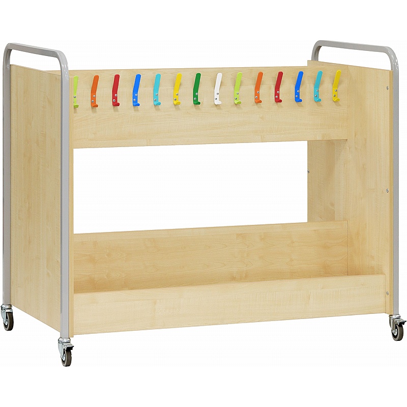 Classic Nursery Freestanding Mobile Cloakroom Trolley - School Furniture