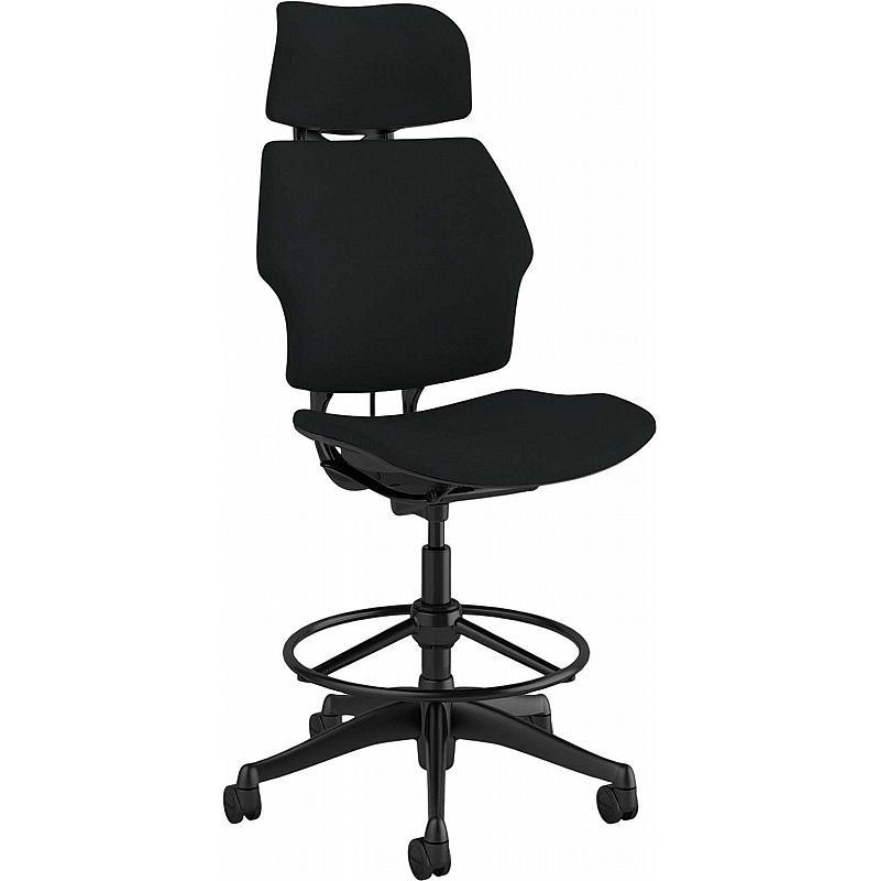 Humanscale Freedom Headrest Fabric Draughtsman Chair - Office Chairs