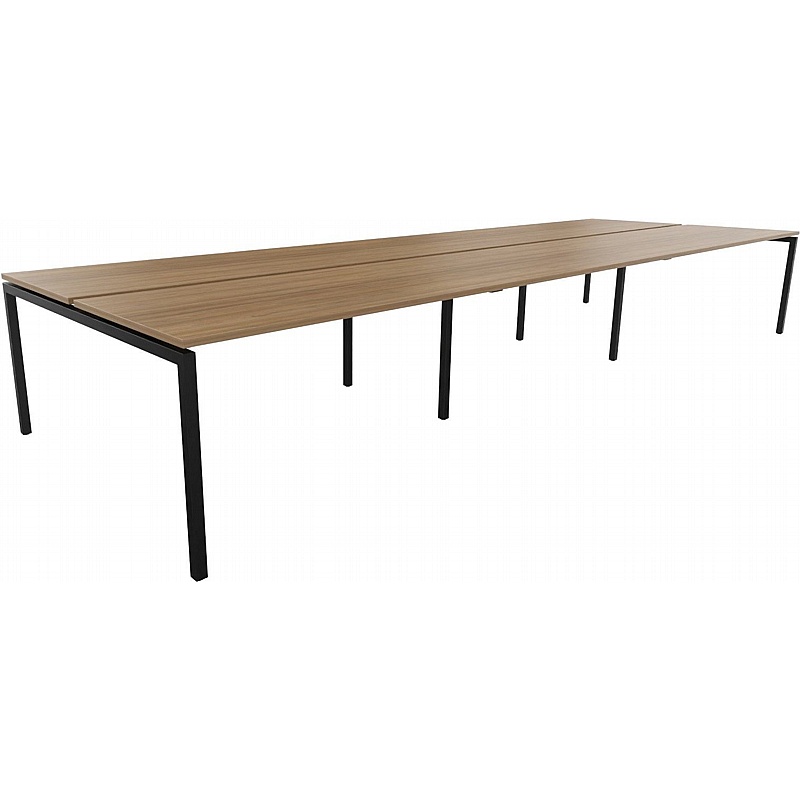 Atrex 6 Person Goalpost Rectangular Back to Back Bench Desks - Office Desks
