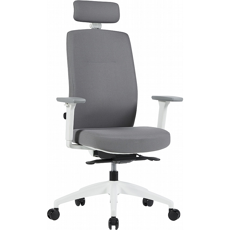 Pulse White Frame Fabric Office Chair - Office Chairs