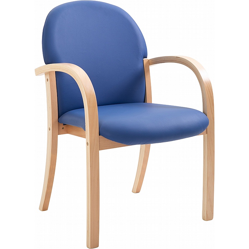 Lincoln Wooden Frame Anti Bacterial Vinyl Reception Waiting Room Chairs with Arms - Reception Area