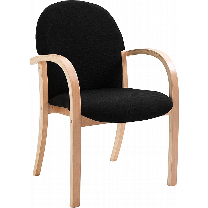 Lincoln Wooden Frame Fabric Reception Waiting Room Chairs with Arms - Reception Area