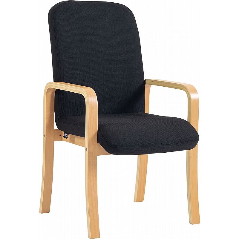 Oxford Wooden Frame Fabric Reception Waiting Room Chairs with Arms - Reception Area