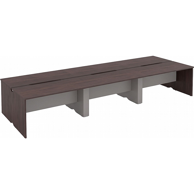 Lignu 6 Person Panel End Rectangular Back to Back Bench Desks - Office Desks
