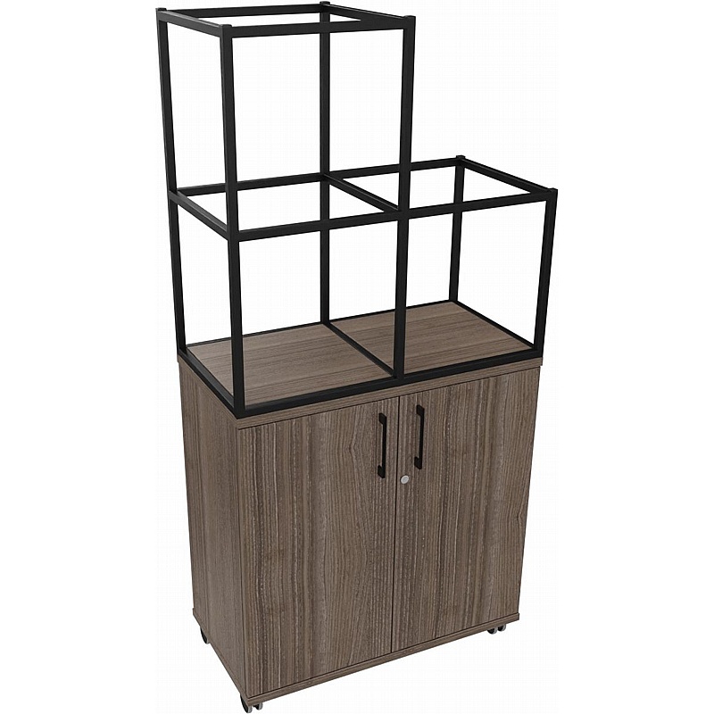 Matrix Storage Double Door Mobile Cupboard with Stepped Column Frame - Office Storage