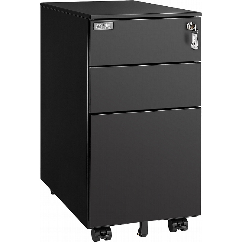 Horizon Slimline Metal Under Desk Mobile Office Drawer Pedestals - Office Storage