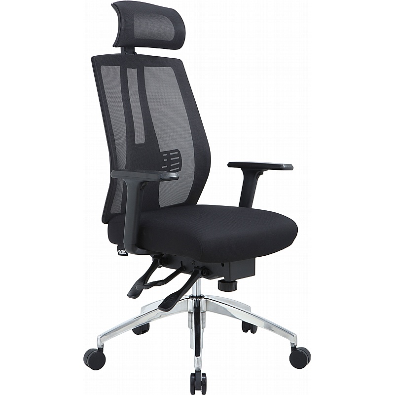 React 24-7 Heavy Duty Mesh Posture Office Chair with Headrest - Office Chairs