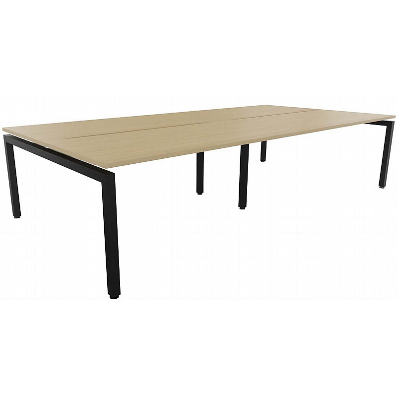 Gianni 4 Person Goalpost Rectangular Back to Back Sliding Top Bench Desks - Office Desks
