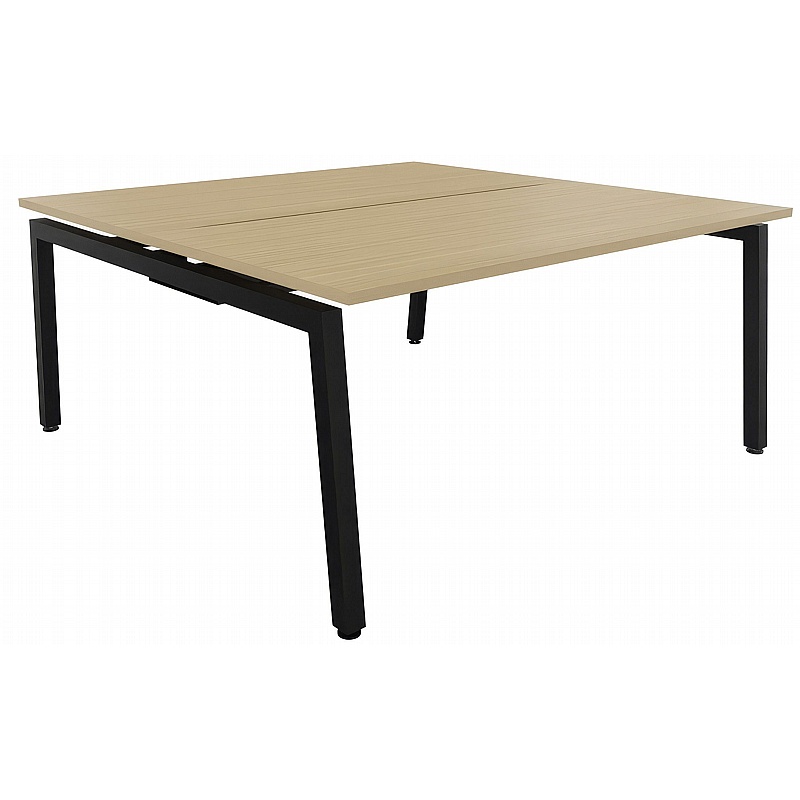 Gianni 2 Person A-Frame Rectangular Back to Back Sliding Top Bench Desks - Office Desks