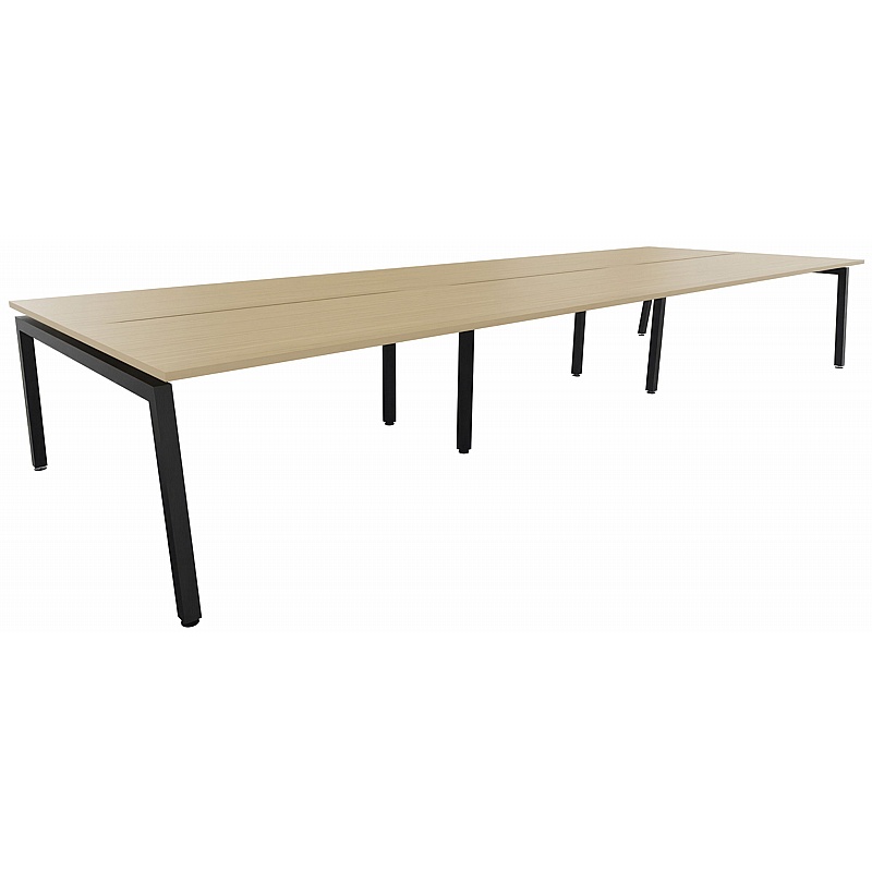 Gianni 6 Person A-Frame Rectangular Back to Back Sliding Top Bench Desks - Office Desks