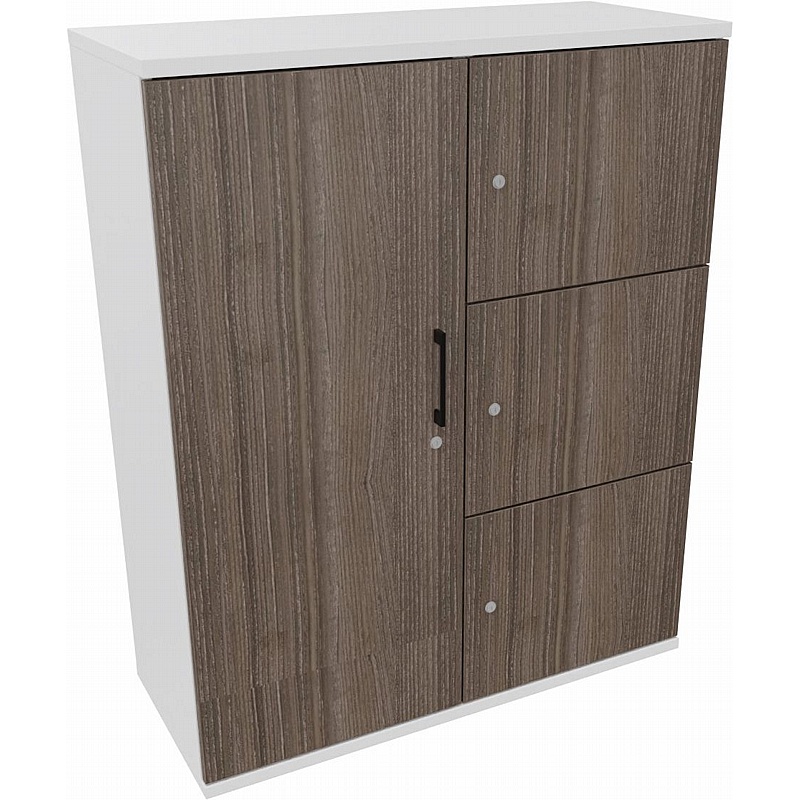 Matrix Duo 4 Door Cupboard and Locker Combination Unit - Office Storage