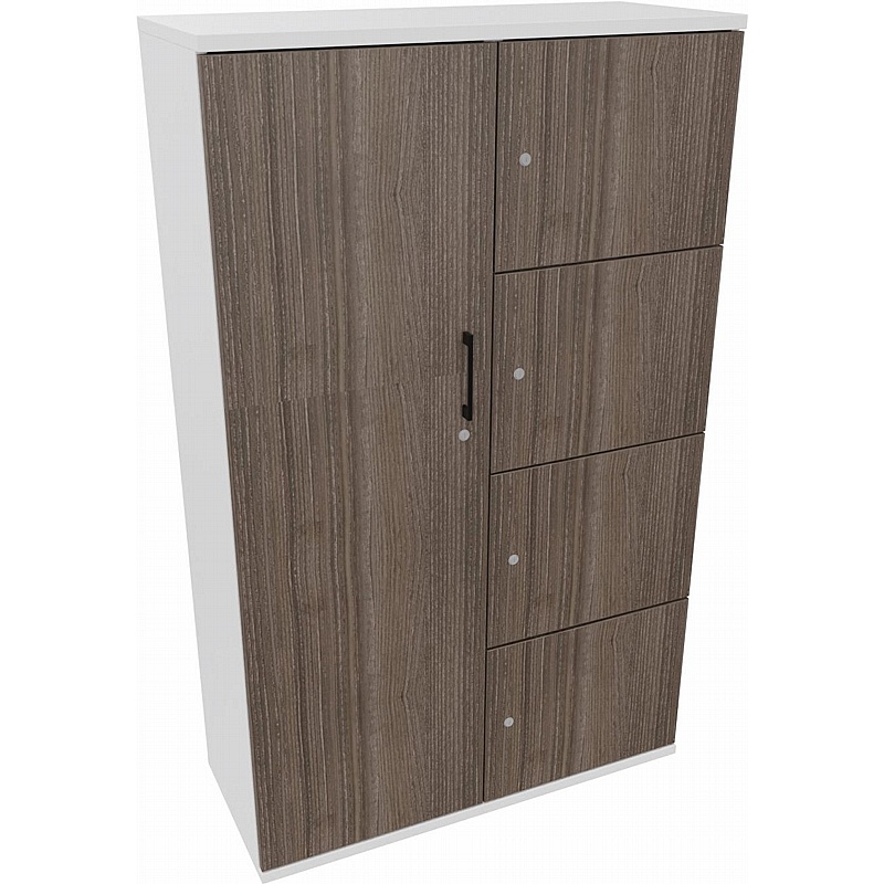 Matrix Duo 5 Door Cupboard and Locker Combination Unit - Office Storage