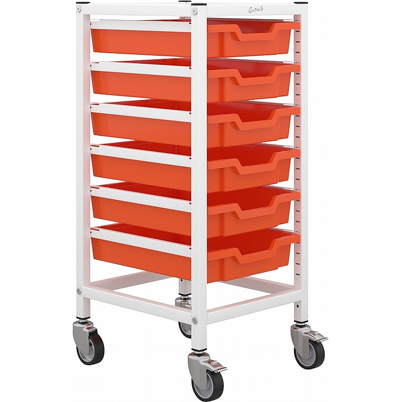 Gratnells Science Single Column 6 Shallow Tray Mobile Storage Frame - School Furniture