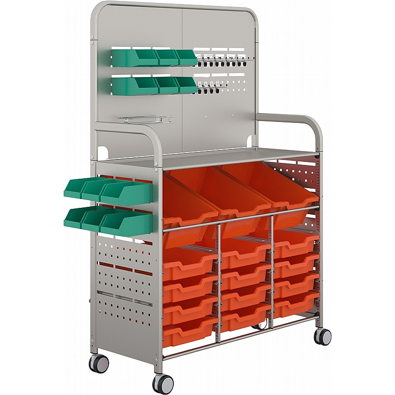 Gratnells Callero MakerSpace Combination Tray Storage Trolley - School Furniture