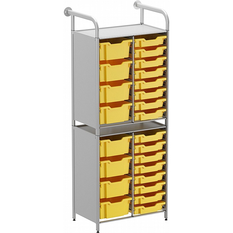Gratnells Callero Systems Tall Double Column Combination Tray Storage Starter Unit - School Furniture