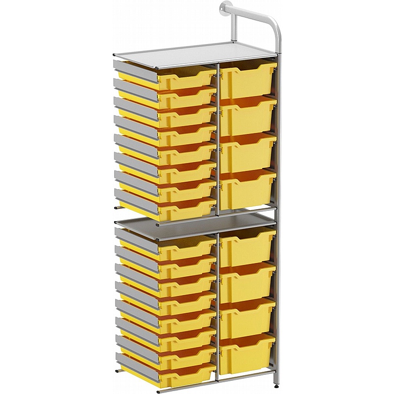 Gratnells Callero Systems Tall Double Column Combination Tray Storage Extension - School Furniture
