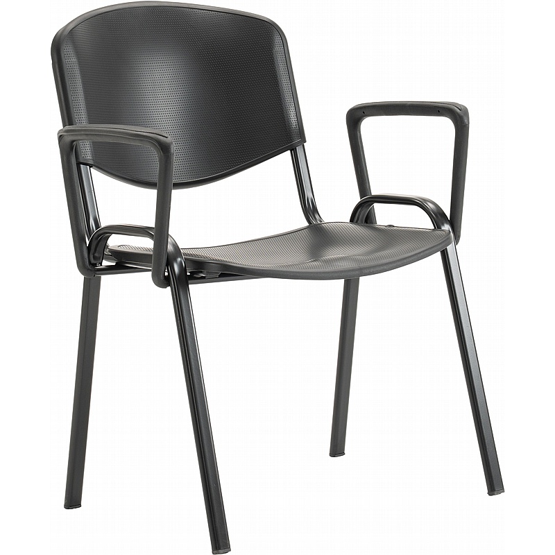 Swift ISO Black Frame Canteen Chairs with Arms (Pack of 4) - Breakout & Canteen