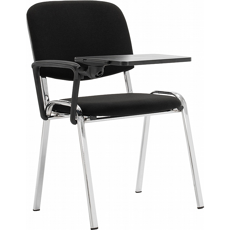Swift ISO Chrome Frame Conference Chairs with Writing Tablet (Pack of 4) - Office Chairs