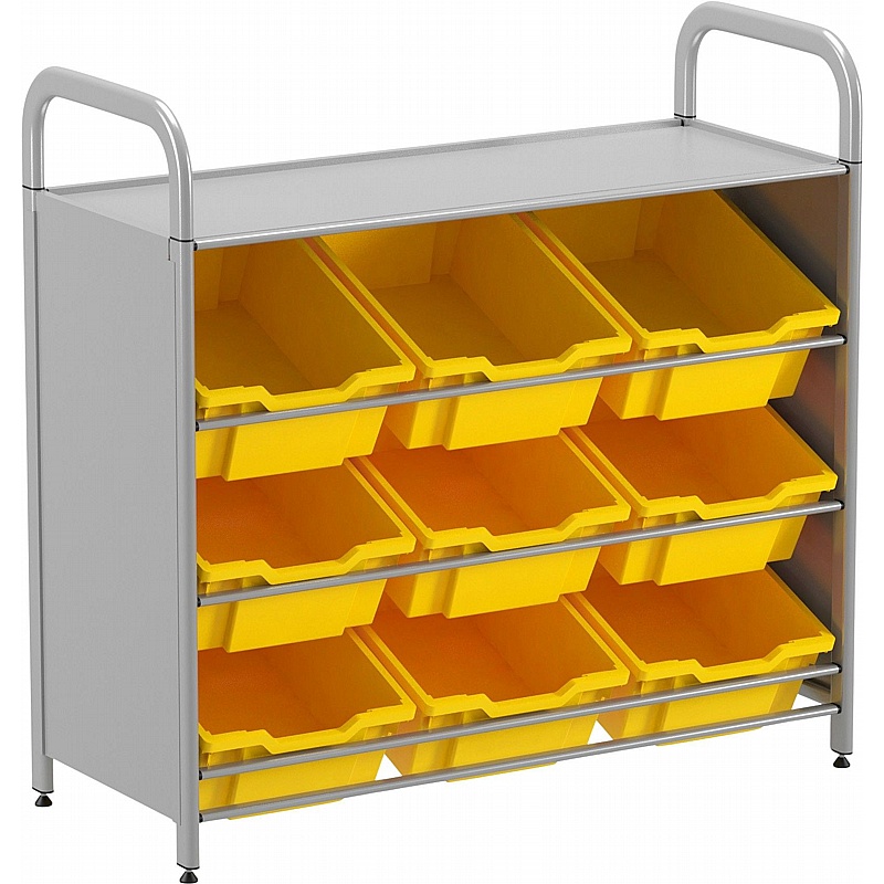 Gratnells Callero Systems Low Tilted Triple Column 9 Deep Tray Storage Starter Unit - School Furniture