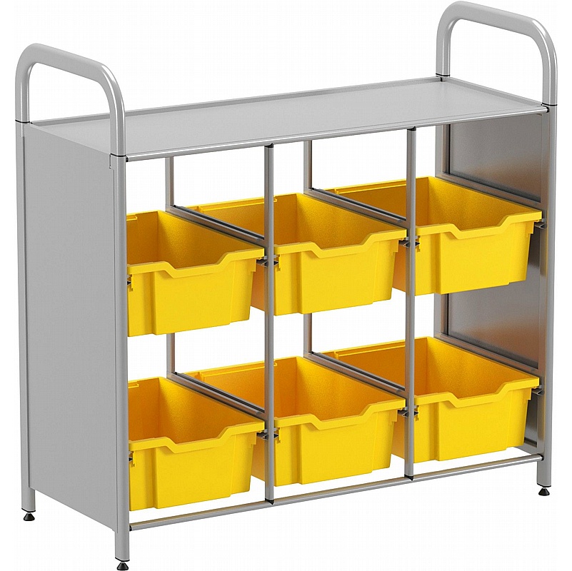 Gratnells Callero Systems Low Triple Column 6 Deep Tray Library Storage Starter Unit - School Furniture