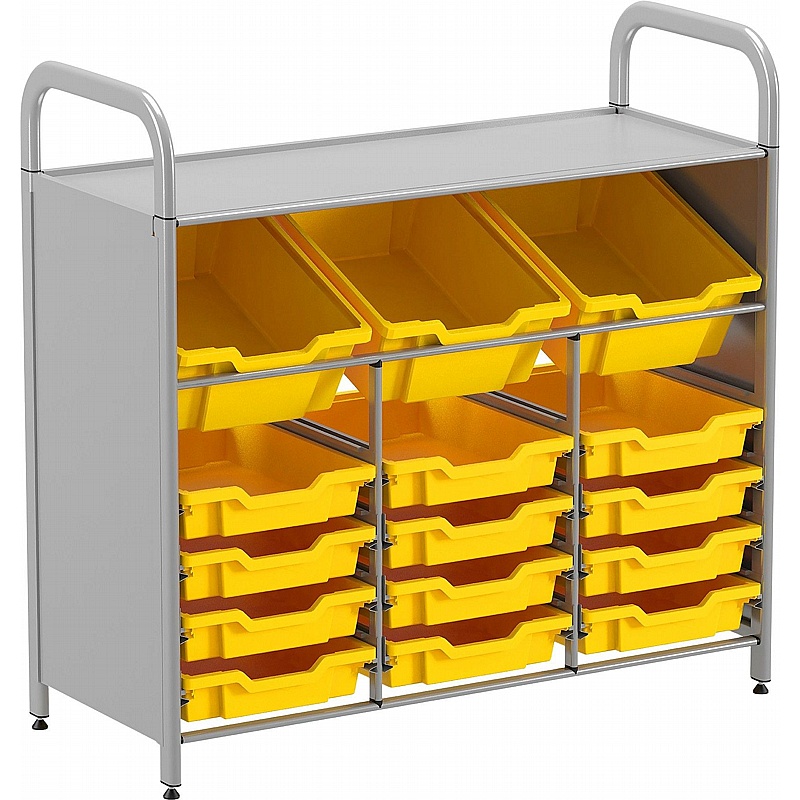 Gratnells Callero Systems Low Tilted Triple Column Combination Tray Storage Starter Unit - School Furniture