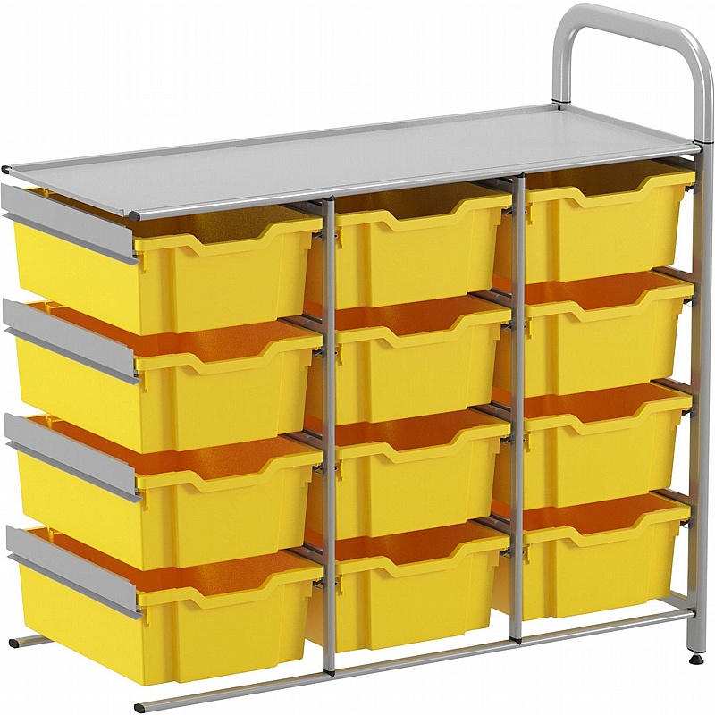 Gratnells Callero Systems Low Triple Column 12 Deep Tray Storage Extension Unit - School Furniture