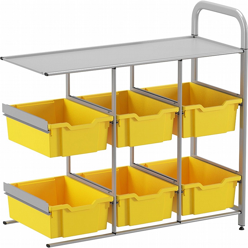 Gratnells Callero Systems Low Triple Column 6 Deep Tray Library Storage Extension Unit - School Furniture