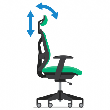 Headrest - Height & Tilt Adjustable