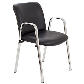 Pavilion Faux Leather Stacking Visitor Chair