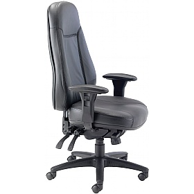 Cheetah Leather Faced 24 Hour Heavy Duty Posture Office Chair - Office Chairs