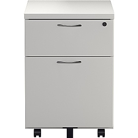 Office Essentials Wooden 2 Drawer Low Under Desk Mobile Pedestals - Office Storage