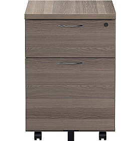 Office Essentials Wooden 2 Drawer Low Under Desk Mobile Pedestals - Office Storage