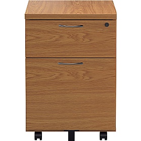 Office Essentials Wooden 2 Drawer Low Under Desk Mobile Pedestals - Office Storage