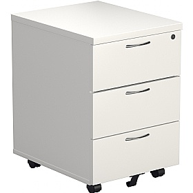 Office Essentials Wooden 3 Drawer Low Under Desk Mobile Pedestals - Office Storage