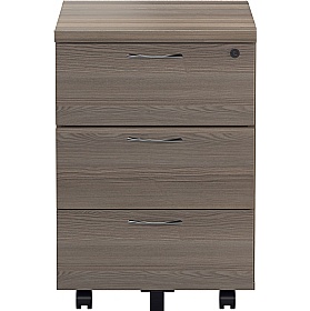 Office Essentials Wooden 3 Drawer Low Under Desk Mobile Pedestals - Office Storage