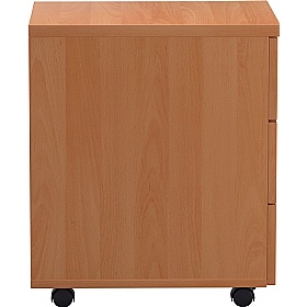 Office Essentials Wooden 3 Drawer Low Under Desk Mobile Pedestals - Office Storage