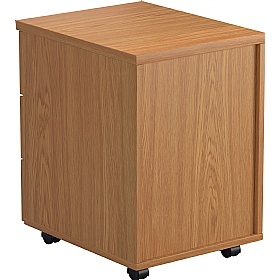 Office Essentials Wooden 3 Drawer Low Under Desk Mobile Pedestals - Office Storage