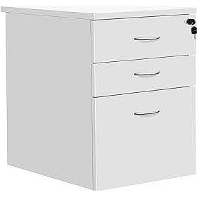 Office Essentials Wooden 3 Drawer High Under Desk Mobile Pedestals - Office Storage