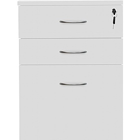 Office Essentials Wooden 3 Drawer High Under Desk Mobile Pedestals - Office Storage