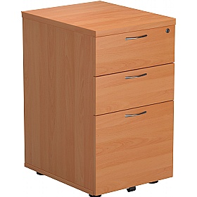 Office Essentials Wooden 3 Drawer Under Desk Static Pedestals - Office Storage