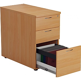 Office Essentials Wooden Desk High Pedestals - Office Storage