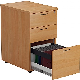 Office Essentials Wooden Desk High Pedestals - Office Storage