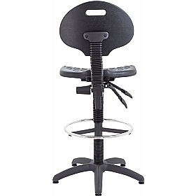 Factory II High PU Wipe Clean Draughtsman Chair