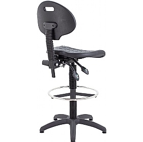 Factory II High PU Wipe Clean Draughtsman Chair