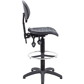 Factory II High PU Wipe Clean Draughtsman Chair